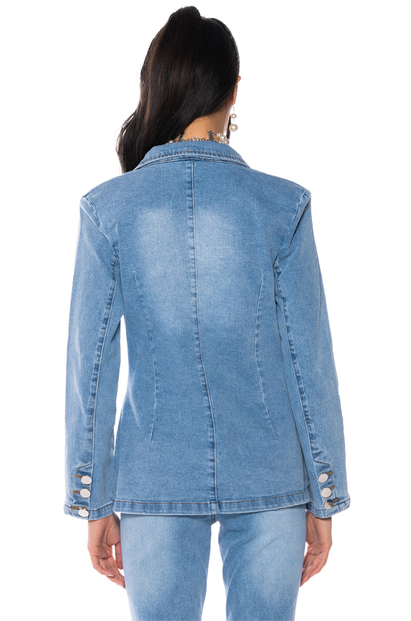 MY BUSINESS DENIM BLAZER