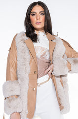 NATTY VICE FAUX FUR MOTO JACKET