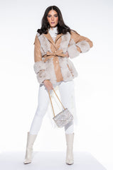 NATTY VICE FAUX FUR MOTO JACKET