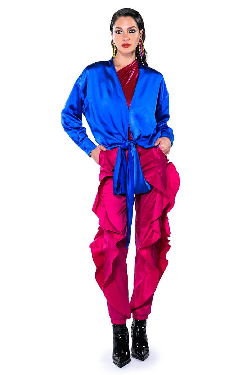 MELANIE RUFFLE DETAILED JOGGER