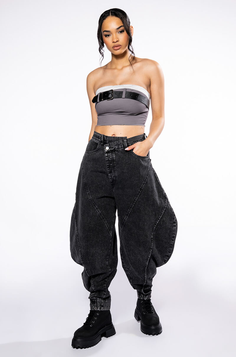 NEW YOU ABSTRACT VOLUME DENIM PANT