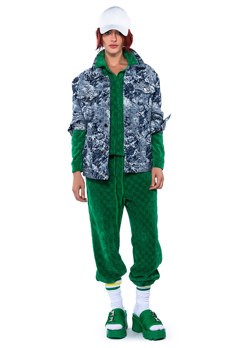 NINA TEXTURED STRAIGHT LEG JOGGER