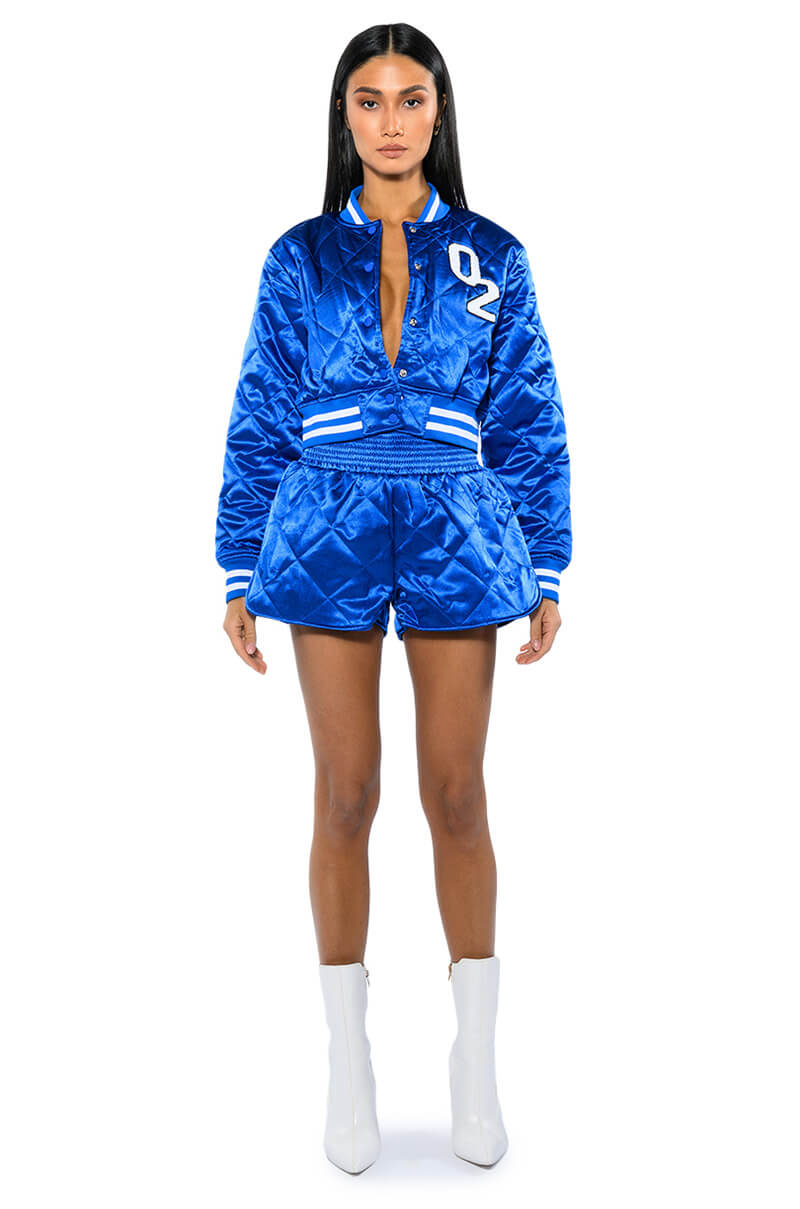 NO CAP QUILTED SATIN DOLPHIN SHORTS