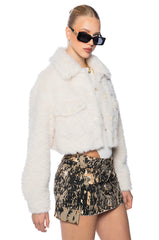 NO NONSENSE CROPPED FUR SHACKET