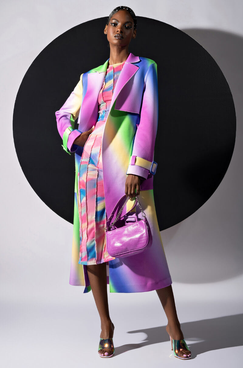 NO PLACE LIKE HOME OMBRE TRENCH JACKET