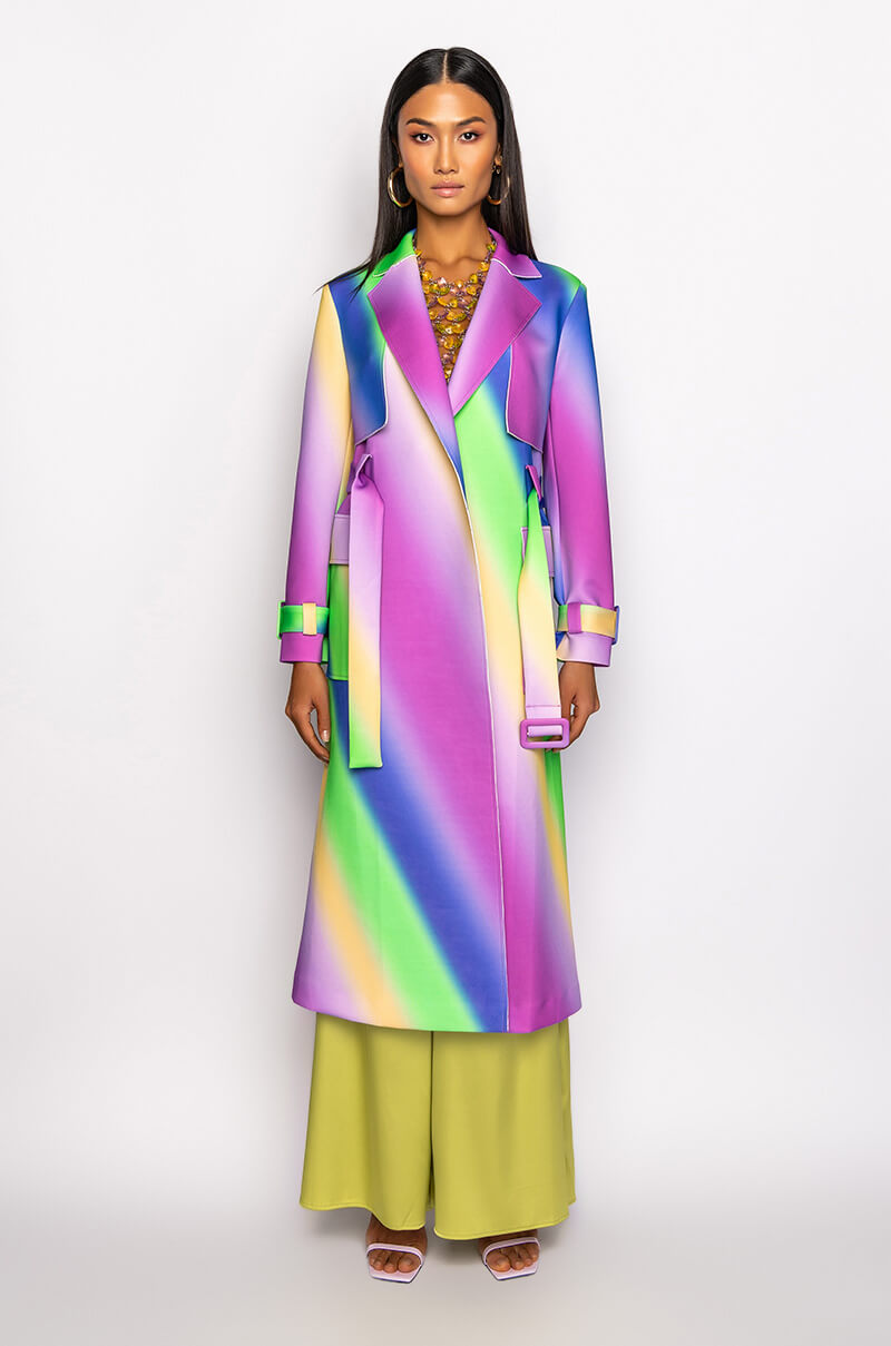 NO PLACE LIKE HOME OMBRE TRENCH JACKET