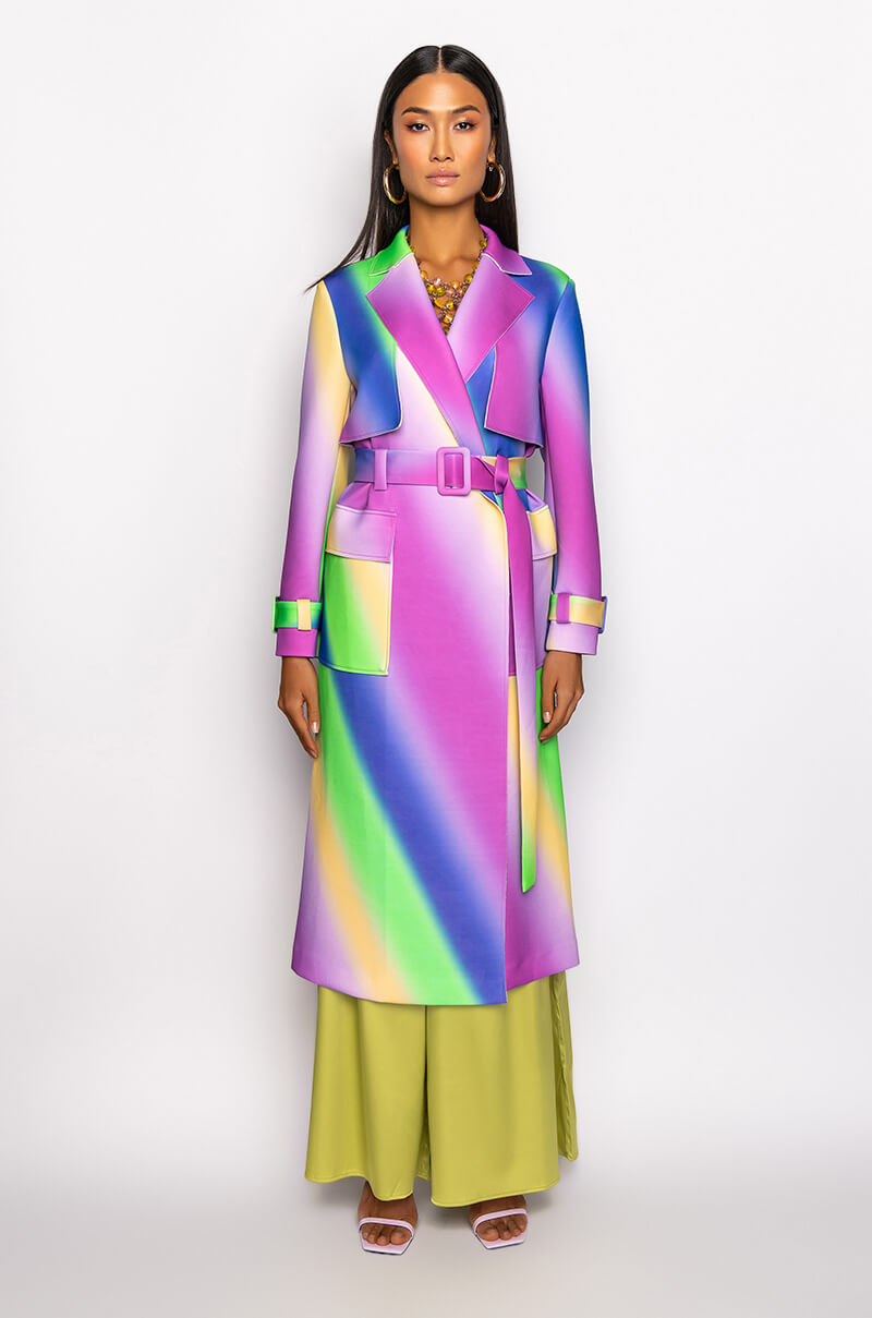 NO PLACE LIKE HOME OMBRE TRENCH JACKET