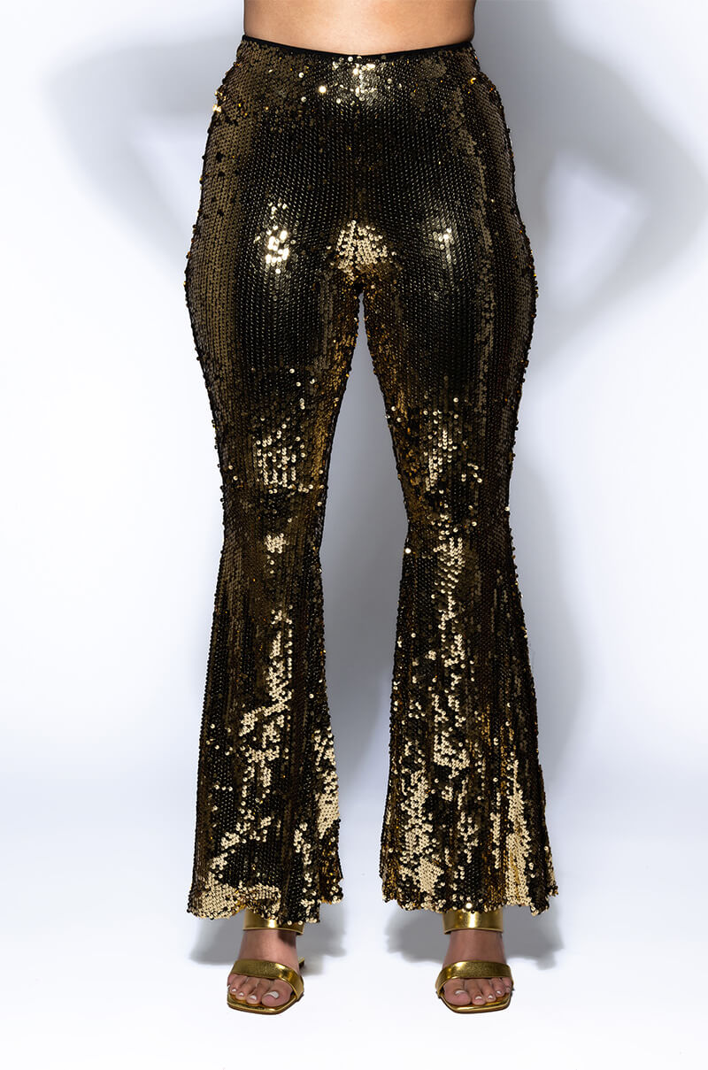 NO RISK NO FUN SEQUIN FLARE PANT