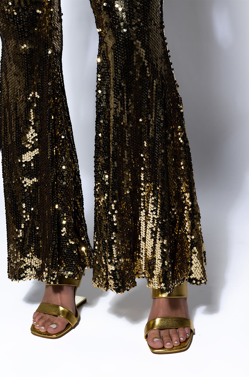 NO RISK NO FUN SEQUIN FLARE PANT