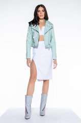 NO SLEEP HIGH SLIT BANDAGE MIDI SKIRT