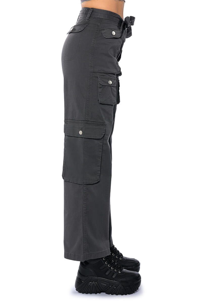 NOTHING ABOUT YOU BELTED CARGO PANTS