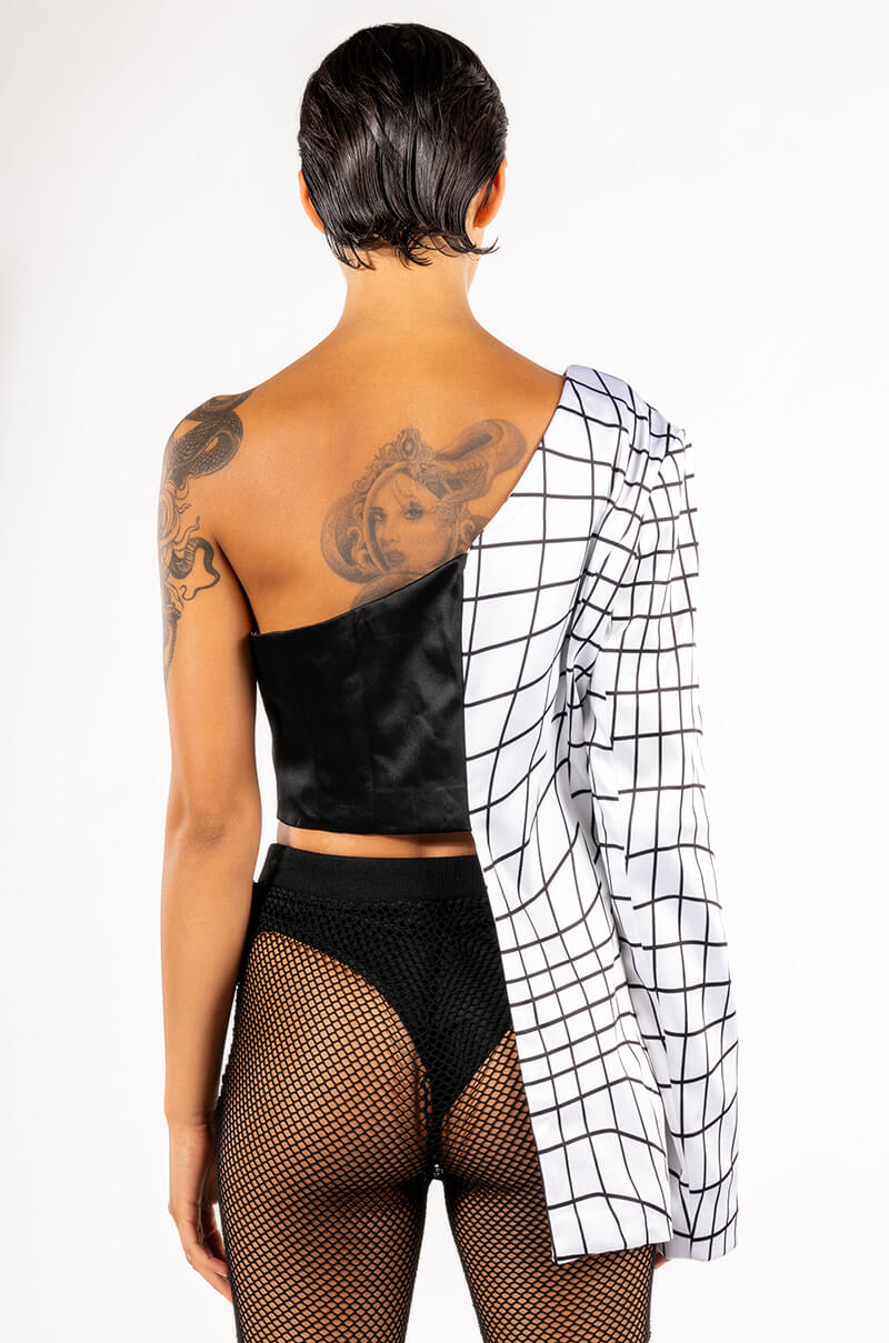 OFF THE GRID GRID GRID ONE SHOULDER BLAZER
