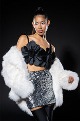 REVERSE OVERSIZED FAUX FUR PUFFER