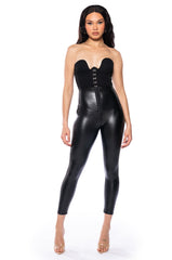 ON THE TOWN CORSET PU LEGGINGS