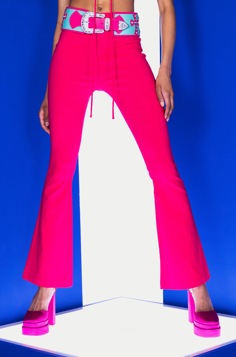 ONE NIGHT ONLY FLARED HIGH RISE TROUSER