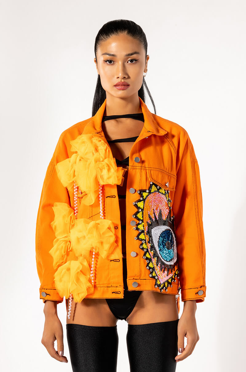 ORANGE EYE DENIM JACKET