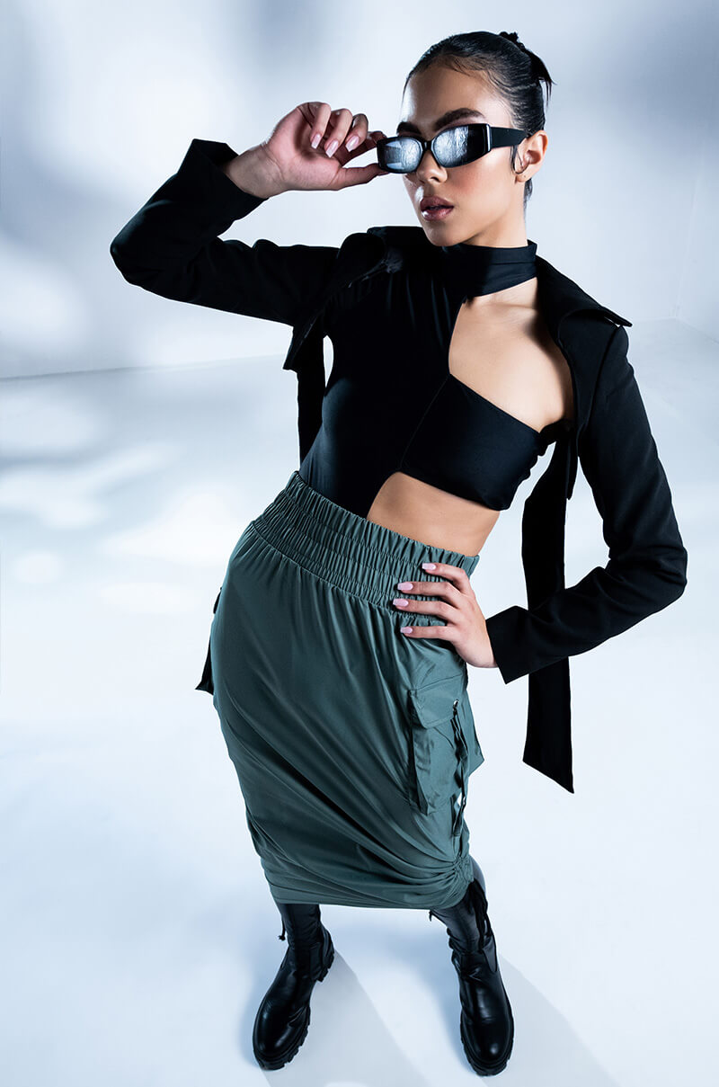 PEARL HEM ULTRA CROP BOLERO JACKET