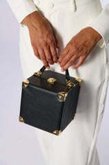 AKIRA SQUARE BOX BAG IN BLACK