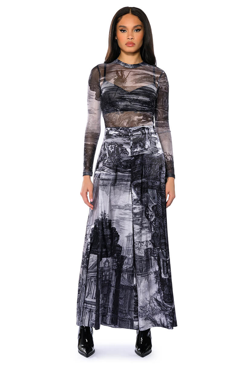 PARADISE ABSTRACT WIDE LEG PANT