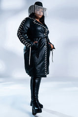 PLUS ALL THE SMALL THINGS PU TRENCH WITH LACE UP