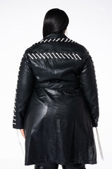 PLUS ALL THE SMALL THINGS PU TRENCH WITH LACE UP