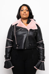 PLUS AZALEA WANG BONDED BELL SLEEVE MOTO