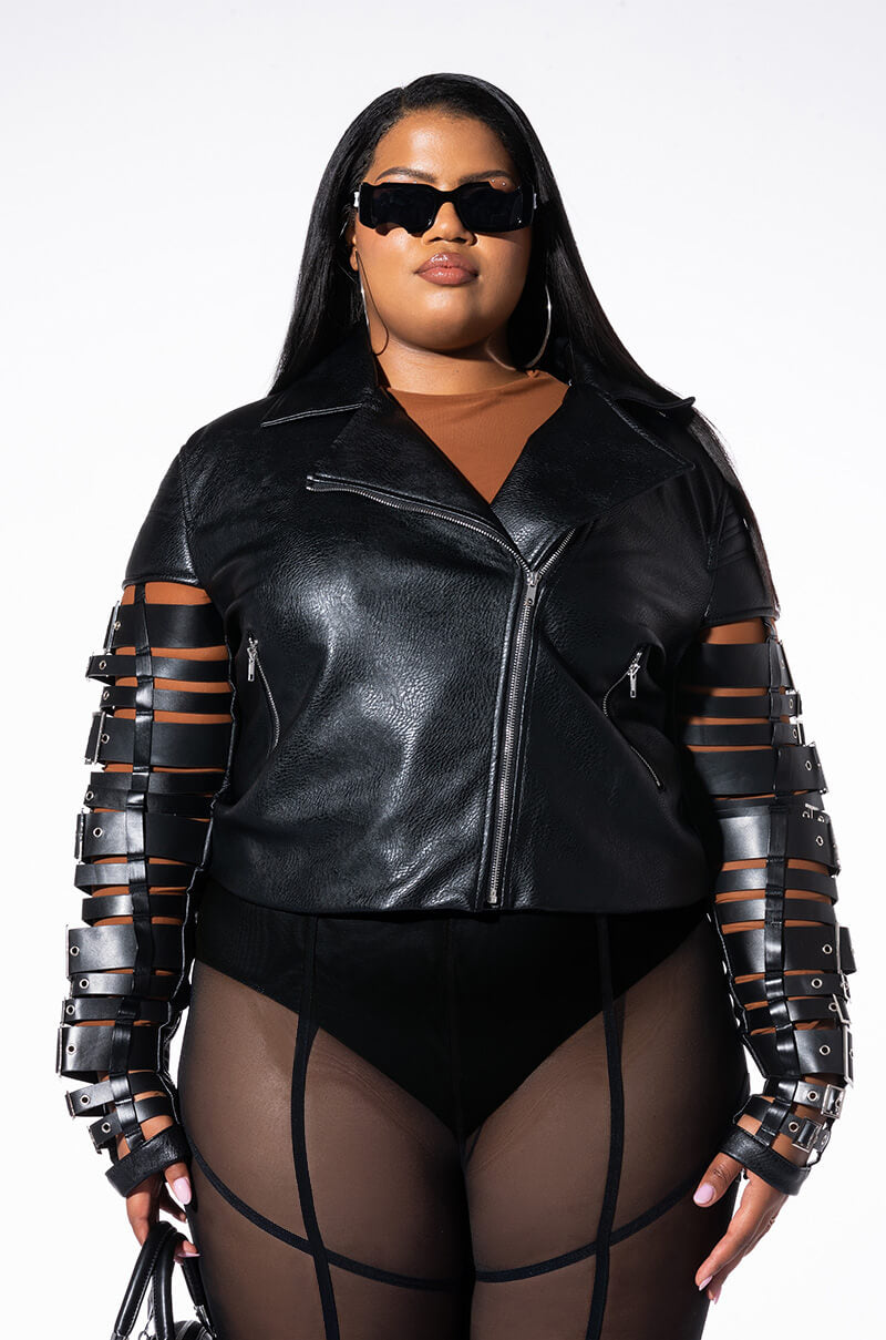 PLUS AZALEA WANG BUCKLE UP MOTO JACKET