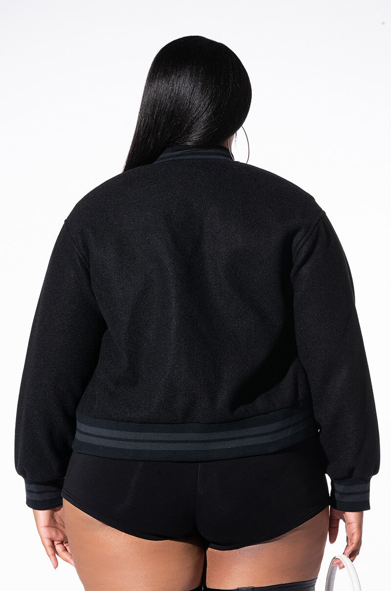 PLUS DAVIS EVERYDAY VARSITY BOMBER