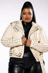 PLUS AZALEA WANG SUMMER SET STUDDED MOTO JACKET