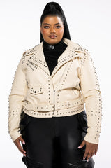 PLUS AZALEA WANG SUMMER SET STUDDED MOTO JACKET