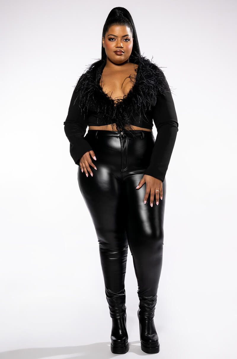 PLUS COME ON BABY FEATHER CROP BLAZER