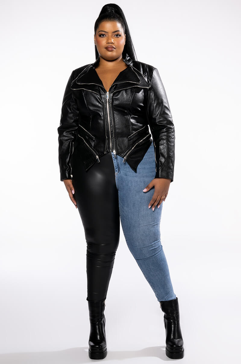 PLUS THE BEST IS YET TO COME LARGE LAPEL MOTO