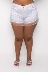 PLUS THROUGH MY EYES HIGH WAISTED DENIM SHORTS