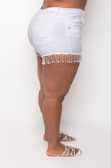 PLUS THROUGH MY EYES HIGH WAISTED DENIM SHORTS