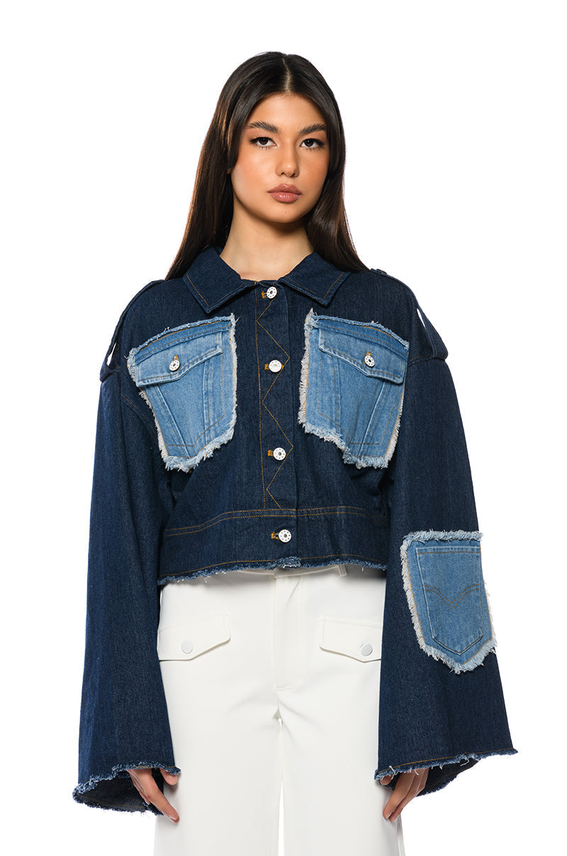 RAW DENIM OVERSIZED JACKET