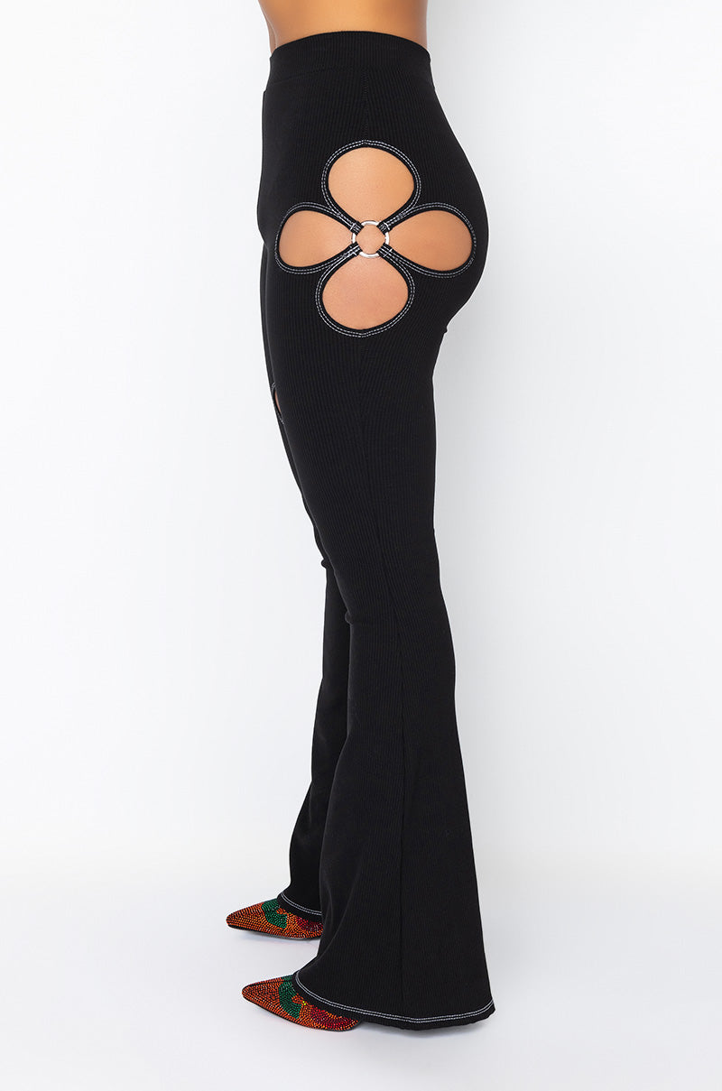 KYLIE CUT OUT RIBBED PANT
