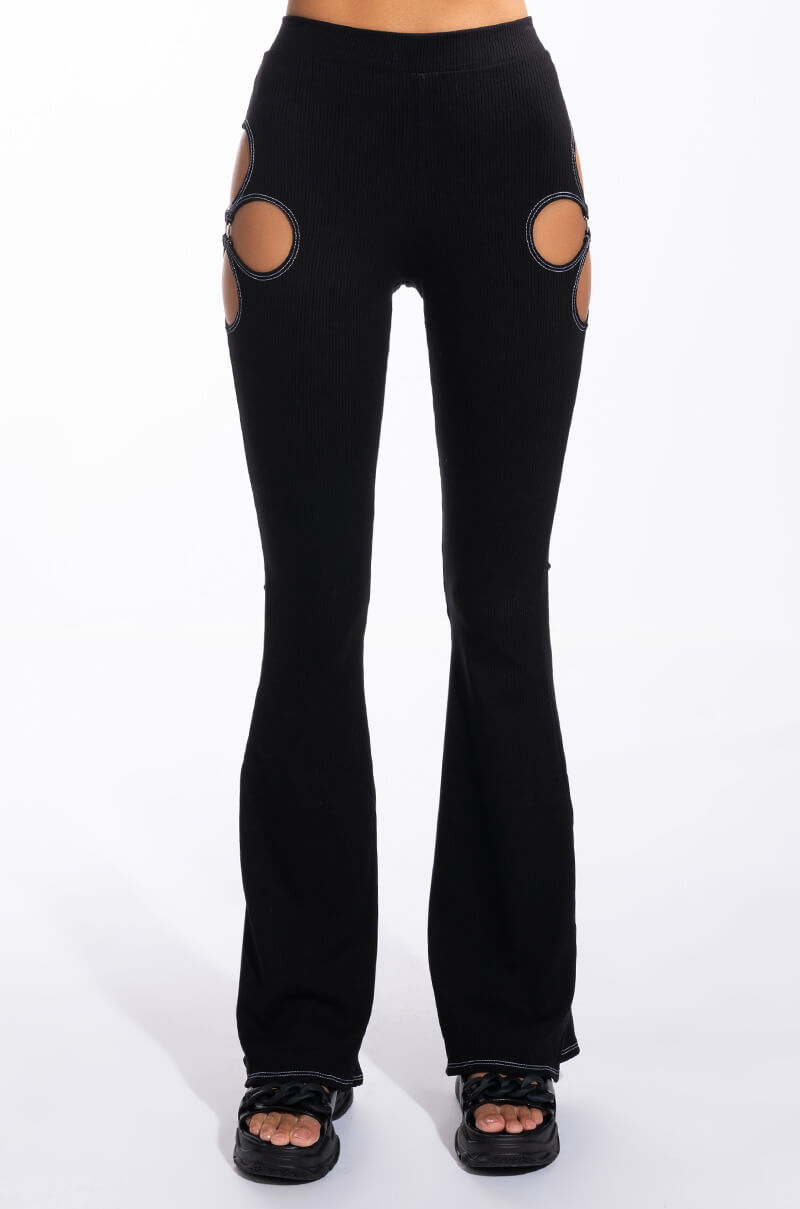 KYLIE CUT OUT RIBBED PANT