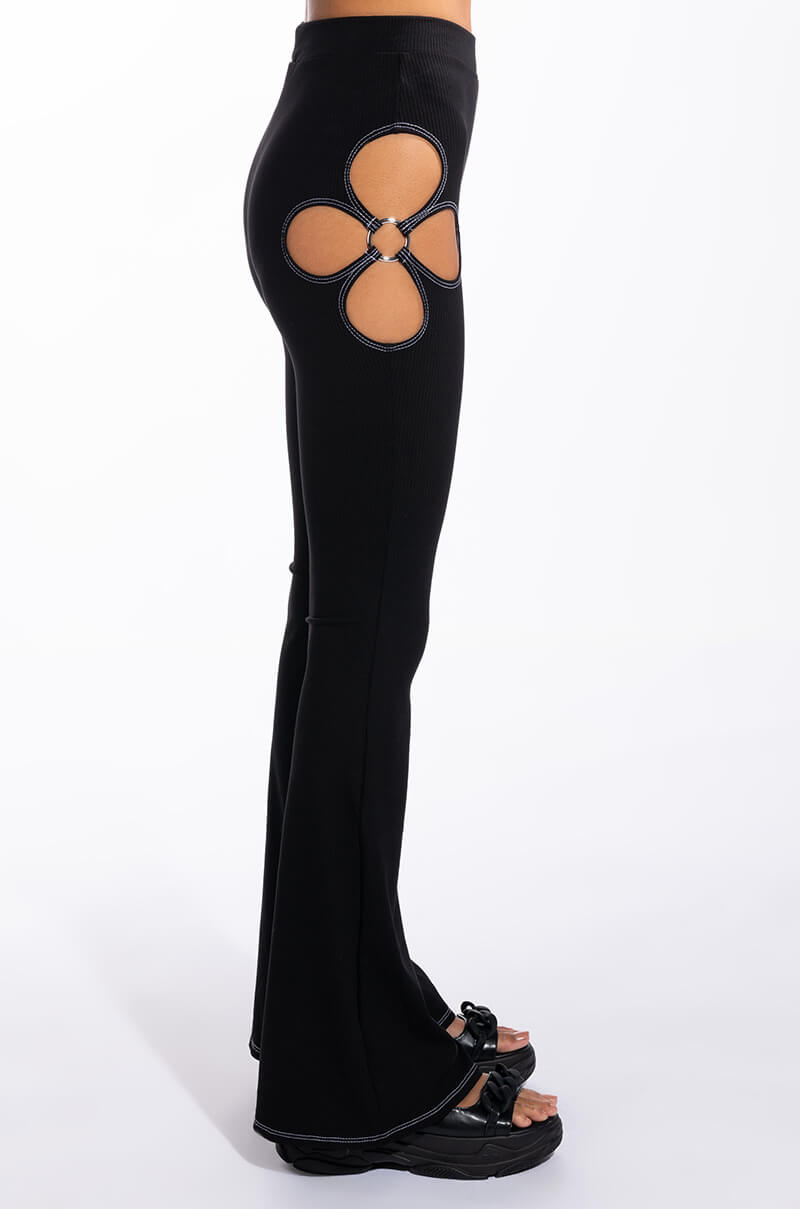 KYLIE CUT OUT RIBBED PANT