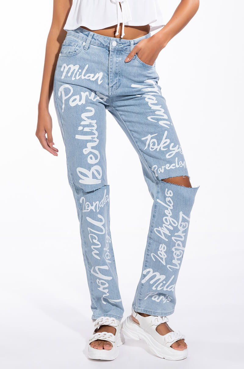 REPRESENT HIGH RISE STRAIGHT LEG JEAN