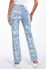 REPRESENT HIGH RISE STRAIGHT LEG JEAN