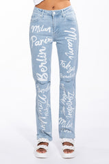 REPRESENT HIGH RISE STRAIGHT LEG JEAN