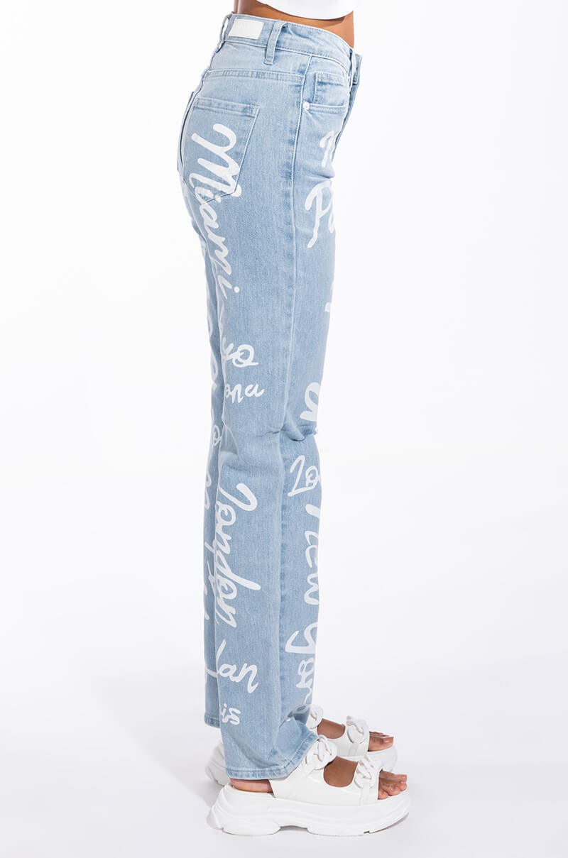 REPRESENT HIGH RISE STRAIGHT LEG JEAN