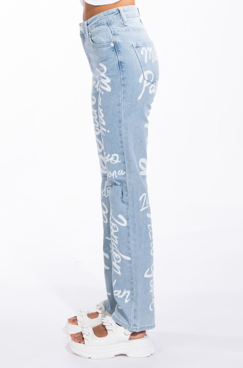 REPRESENT HIGH RISE STRAIGHT LEG JEAN