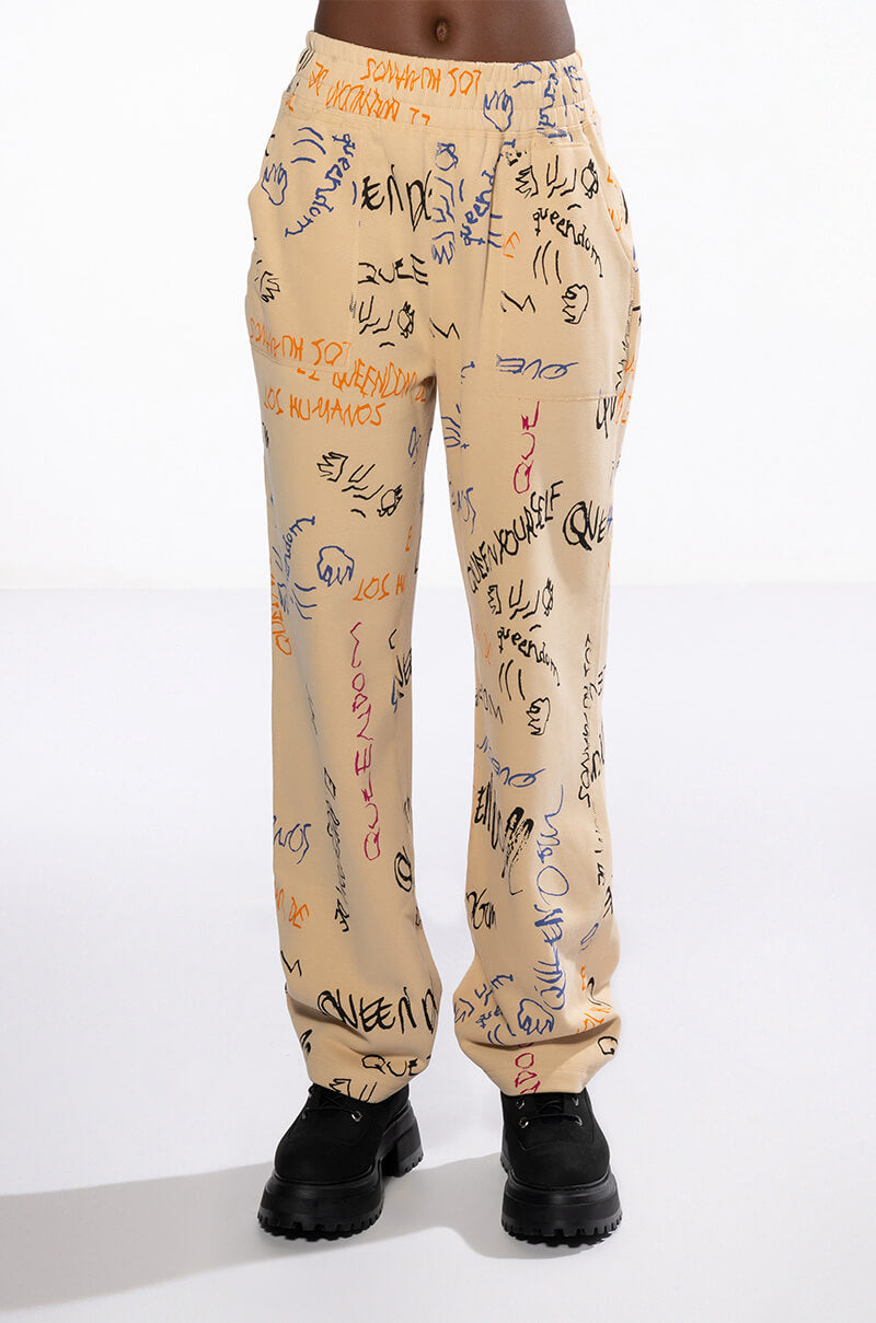 ROYALTY DRAWING WIDE LEG SWEATPANT