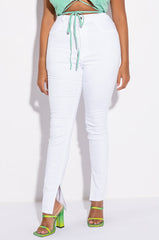 RUBY HIGH RISE SPLIT HEM SKINNY JEANS