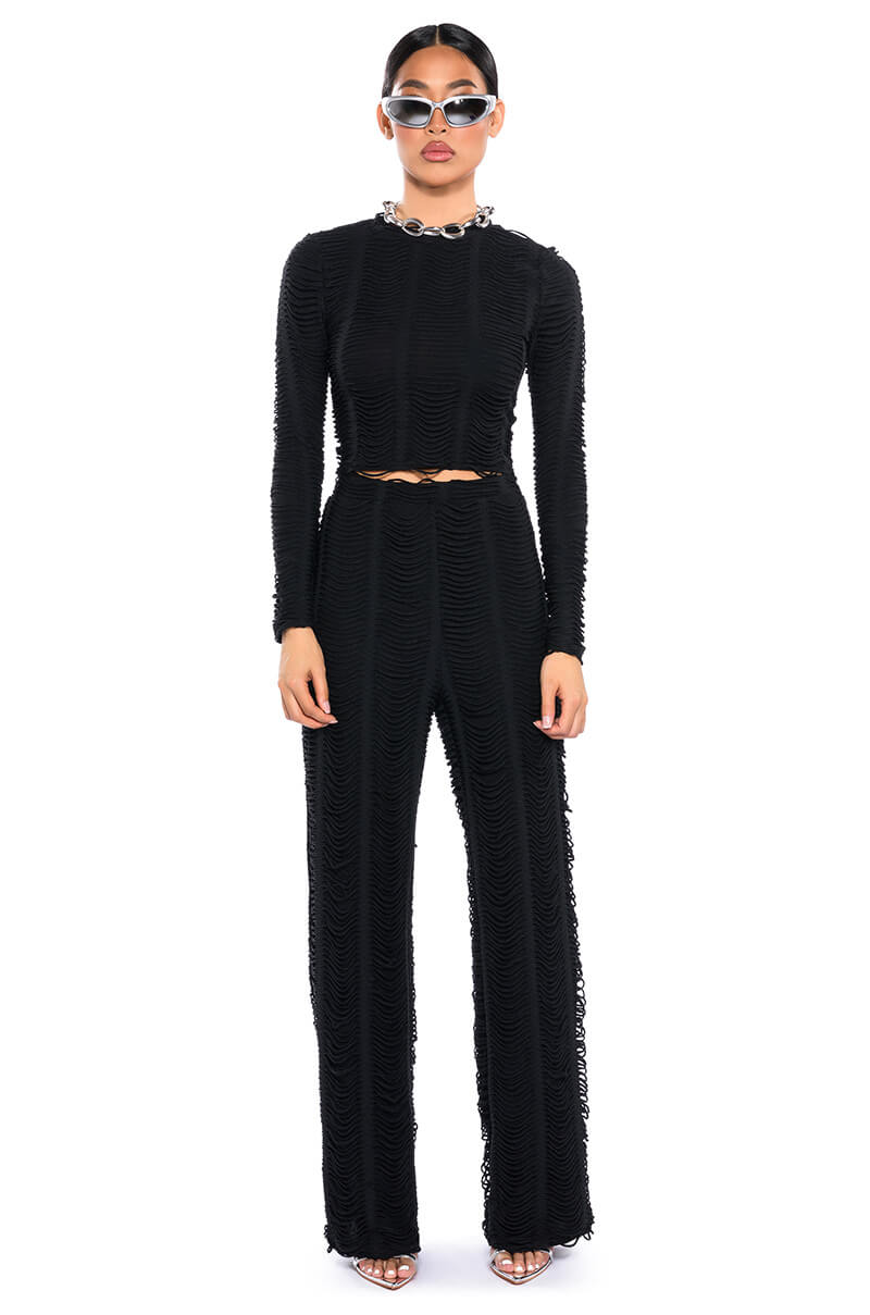 RUNNING WITH THE WOLVES TEXTURED PANTS