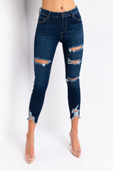 SATURN DARK HIGH RISE SKINNY JEANS