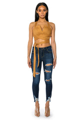 SATURN DARK HIGH RISE SKINNY JEANS