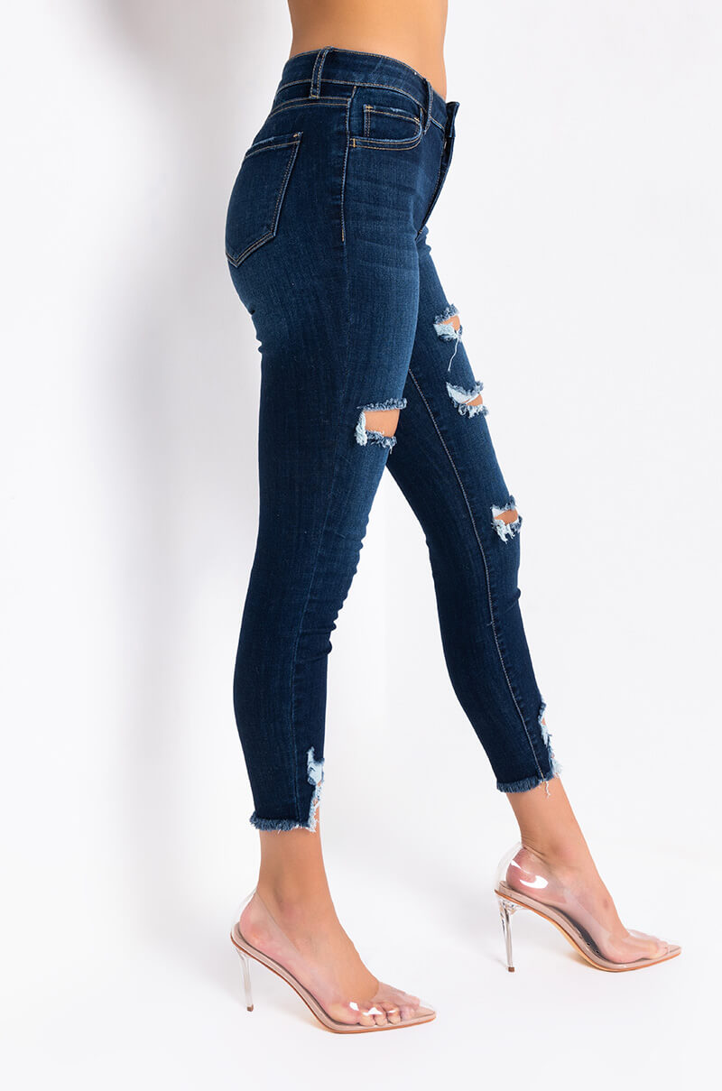 SATURN DARK HIGH RISE SKINNY JEANS