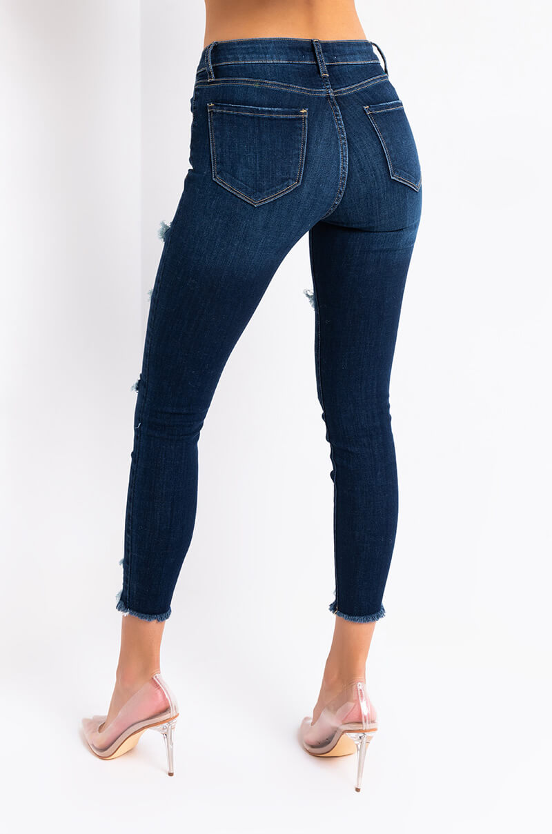 SATURN DARK HIGH RISE SKINNY JEANS